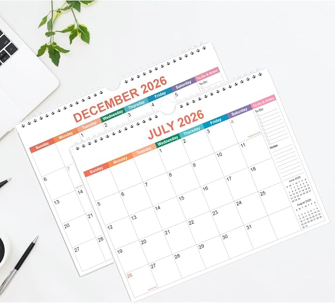 2026-2027 Calendar - Wall Calendar 2026-2027 from June 2026 to December 2027, 2026-27 Calendar with Premium Paper, Twin-Wire Binding & Hanging Hook, 11.5" x 14.5", Colorful