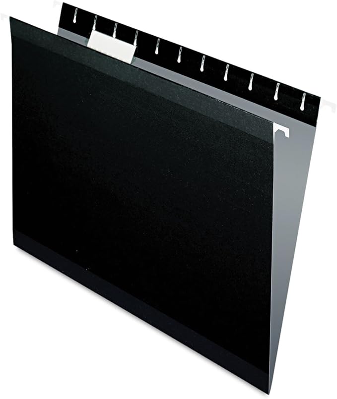 Pendaflex® Premium Reinforced Color Hanging Folders, Letter Size, Black, Pack Of 25