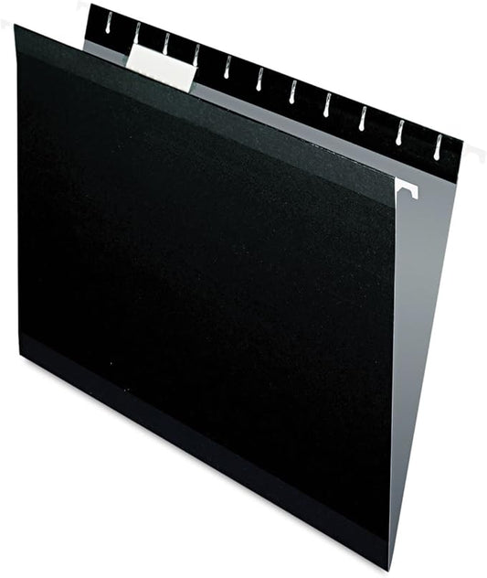 Pendaflex® Premium Reinforced Color Hanging Folders, Letter Size, Black, Pack Of 25