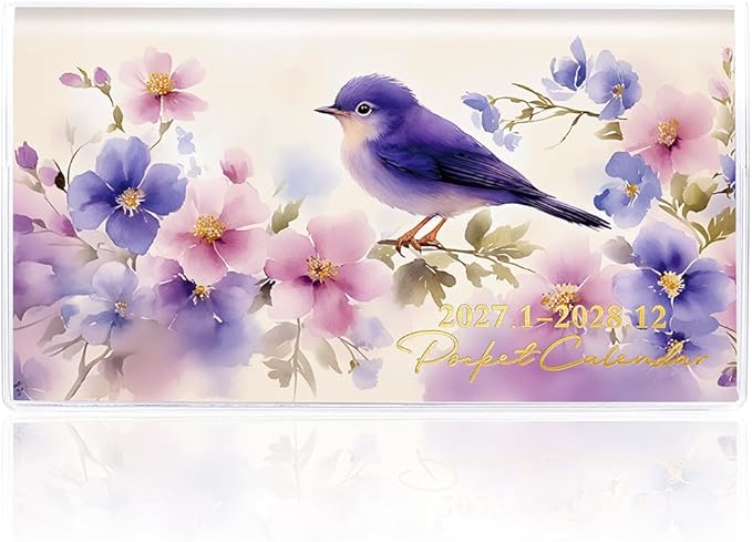 Pocket Calendar 2027-2028 for Purse, Small Pocket Planner 2027-2028 for Purse 3.5×6.5In, 24 Month Organizer from Jan 2027- Dec 2028 Mini Planner with Pvc Cover for Organizing & Planning