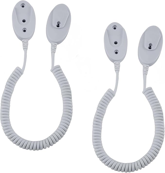 Magnetic Remote Leash Control Holder with Security Cable, Retractable Tidy Anti-lost Rope Organizer Easy Installation Stable Suitable for Projector TV Fan and Air Conditioner Remotes (2Pcs White, L)