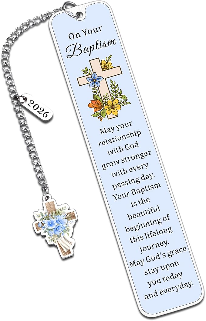 2026 Baptism Gifts for Boys Teen Girls Men Women Adults Christian Bookmarks Baptism Gifts for Girls Boys 8-10 10-12 Religious Bookmark Baptismal Gift for Boy Catholic Girl Easter Basket Stuffers