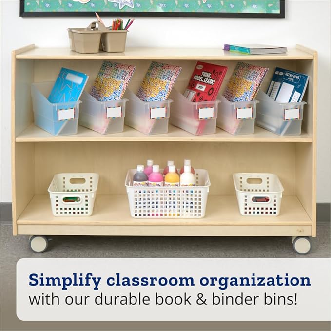 Really Good Stuff Durable Book & Binder Holders - 6 Pack - Clear