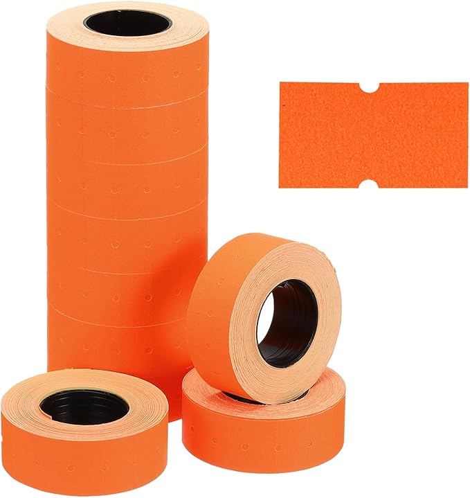 PATIKIL Pricing Labels, 10 Rolls 8000 Price Price Gun Labels Self-Adhesive Rectangular Puzzle Shape Marker Tag Stickers for Date Gun, Orange