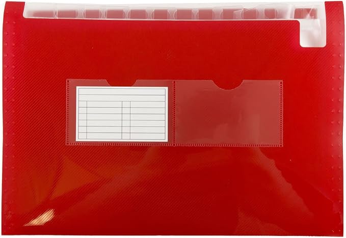 JAM Paper Accordion Folders - 13 Pocket Plastic Expanding File - Legal Size - 10 x 15 - Red - Sold Individually