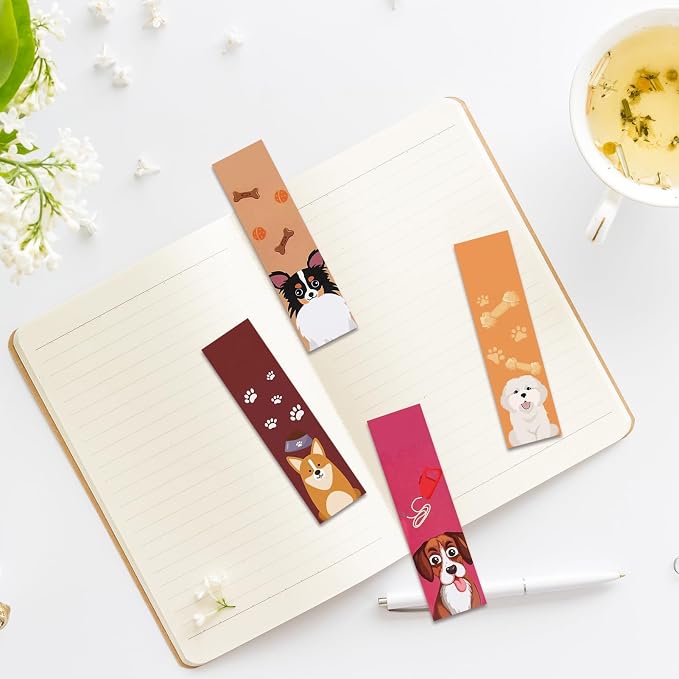30 Pcs Dog Bookmarks for Kids Pet Theme Funny Bookmark Cute Dog Bookmark for School Office Students Teens Book Reading Lovers Classroom Favors