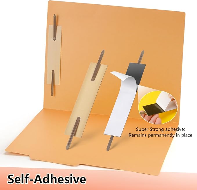 Self-Adhesive Prong Paper Fasteners- IMLIKE 2" Capacity,Strong Adhesion,Metal Fasteners，2.75" Base for Paper Folder or Files,100 pcs/Box