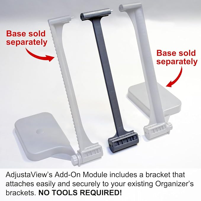Ultimate Office AdjustaView 10-Pocket Desk Reference Organizer Add-On with Easy-Load Pockets (Add-On Module Only), Black Pockets