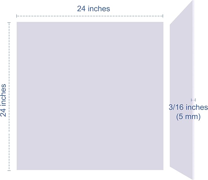 Foam Board 24 x 24 x 3/16" (5mm) - 12 Pack - White Poster Board, Acid Free, Double Sided, Rigid, Sign Board Foamboard for Mounting, Crafts, Paintings Prints, Art, Display, Presentation and Projects