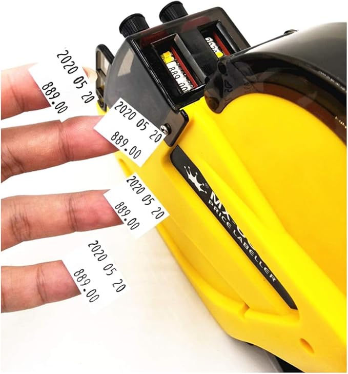 2 Line Price Labels - 40 Rolls of Pricing Labels (16,000 Blank Tags) with 5 Ink Rolls - Compatible with MX-6600, MX-6602, YH-689 (Gun Not Included)