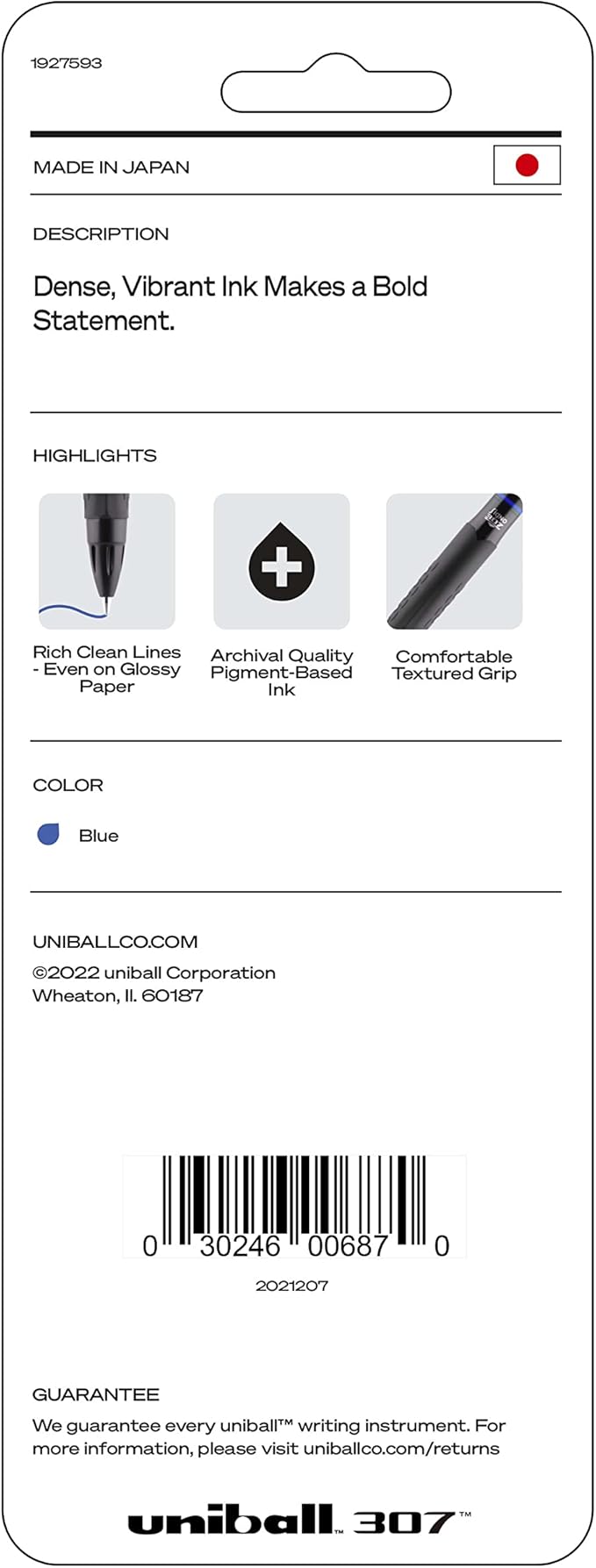 Uni-Ball 307 Retractable Gel Pen, Medium Point