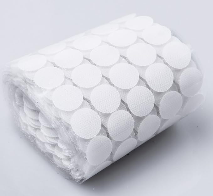 1000pcs 3/4" Diameter Sticky Back Dots Hook & Loop Adhesive Tapes White