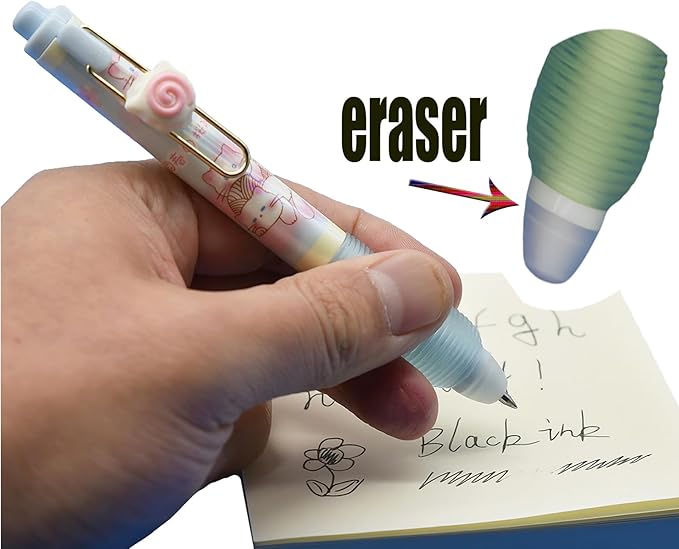 8 PCS Novelty Panda Sakura Erasable Pens Erasable Gel Pens With Black Ink For School Office Christmas Birthday Party