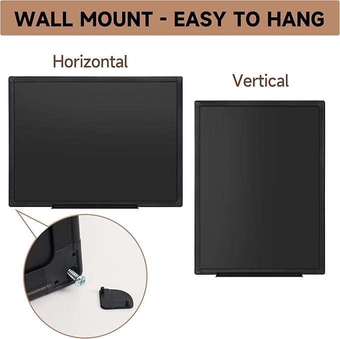 SELEAD Magnetic Chalkboard 24 x 18 Inches - Black Aluminum Frame Chalk Board Words Sign Wall Decor Plaque for Business, Menu, School, Office - Magnet Bulletin Display Board Pizarra