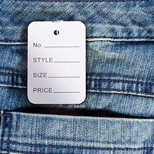 jijAcraft 1000Pcs Price Tags, White Clothing Tag for Retail, Small Kraft Paper Tags for Labeling Price, Size, Number, Writable Price Hangtag for Business Supplies Selling Jewlry, Clothes (1.9" X 1.4")