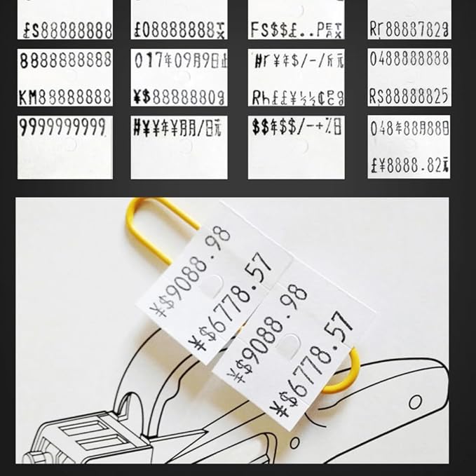 10 Rolls Labels Paper Suitable for MX-6600, MX-6602, YH-689 Price tag 2-line Marking Gun Pricemarker Labels (Without Gun (White)