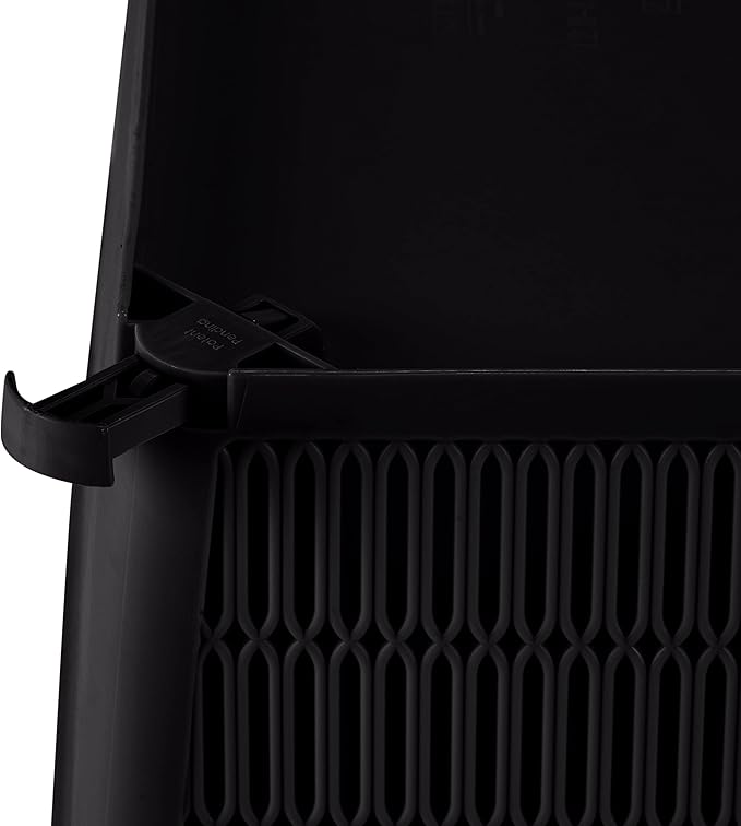 Simplify 4Pk Shallow Slide 2 Stack It Tote Basket | Storage & Organization | Open Bins with Stackable Capability | Bathroom | Crafts | Pantry | Playroom | Office | Black