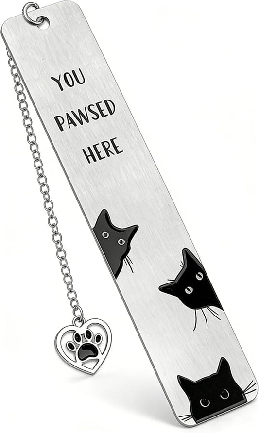 Cat Bookmark,Stainless Steel Funny Black Cat Bookmark Reading Accessory, Cute Metal Bookmark for Women,Students & Book Lovers Gift