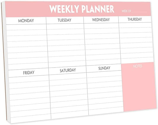 Weekly Planning Pad - Tear Off To Do List Pad with Daily Schedule & Calendar, 52 Sheets, 100gsm Paper, Undated Weekly Planning Notepad, 6x9 in