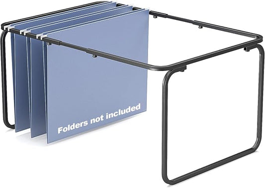 TOPCJ Legal/Letter Size Hanging File Folder Frame,Adjustable Length 16 to 25 inches,Heavy Duty Steel File Cabinet/Drawers Organizer Insert,Hanging Folder Holder for Desktop,12.598" W X 9.45" H,1 Pack