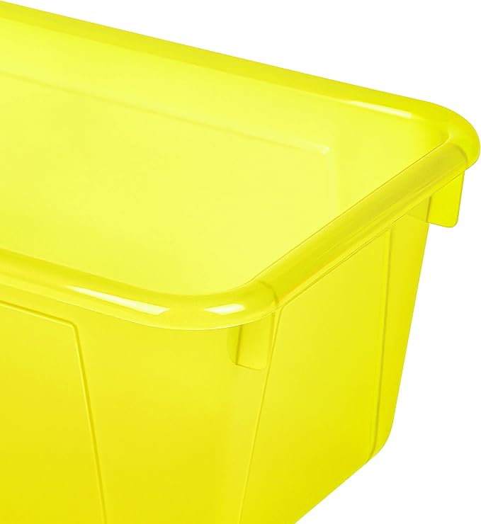 Storex Small Cubby Bin, 12.2 x 7.8 x 5.1 Inches, Candy Yellow, 5-Pack (62476U05C)