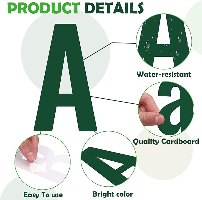 FYSUIMU 134 Pcs St. Patrick's Day Bulletin Board Letters Alphabet Number Symbol Paper Cutouts Green Colored Decor Letters Combo Set with 200 Pcs Glue Points for Home Classroom Irish Party