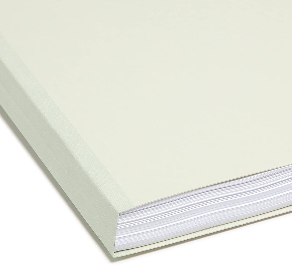 Smead Pressboard File Folder, Straight-Cut Tab, 1" Expansion, Letter Size, Gray/Green, 25 per Box (13200)