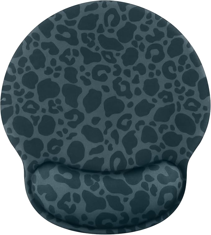 Leopard Mouse Pad Wrist Support Wrist Rest, Ergonomic Mouse Pad with Non-Slip Base for Office Gaming Working Computers,Desk Accessories Pain Relief Mouse Mat for Home&Game Decor, Black