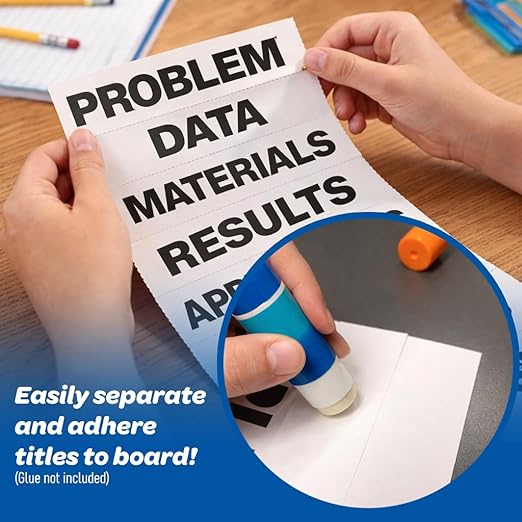 Flipside Products 36" x 48" Project Board Kit, 24 Pack, School Presentation Display Board and Supplies, Trifold Kits, Letters, Titles, Header Display, Presentation, All in One
