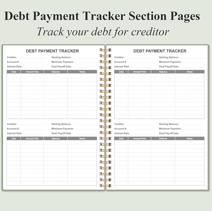 Bill Organizer - Monthly Bill Payment for Personal Budgeting Financial, Payments Checklist Organizer, 5.8" x 8.5", Green