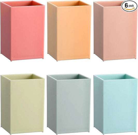 gisgfim 6 Pcs Classroom Magnetic Storage Boxes Magnetic Storage Containers Plastic Dry Erase Marker Holder Plastics Pen Holder for Refrigerator Whiteboard Home Office School Organizer Supply (Retro)