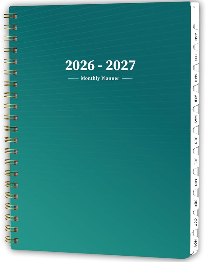 Ymumuda 2026 Monthly Planner - 2 Year Monthly Planner, JAN.2026 to DEC.2027, 8.5" x 11", Large Calendar with Spiral Bound, 24 Coated Tabs,24 Months Perfect for School & Office Schedule