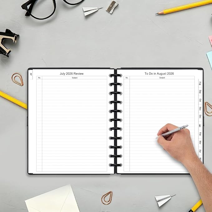 2026-2027 Monthly Planner Refill, Jul 2026 to Jun 2027, Two Pages Per Month, Letter Size, 8-1/2" x 11",11-Discbound,2026-2027 Planner Inserts