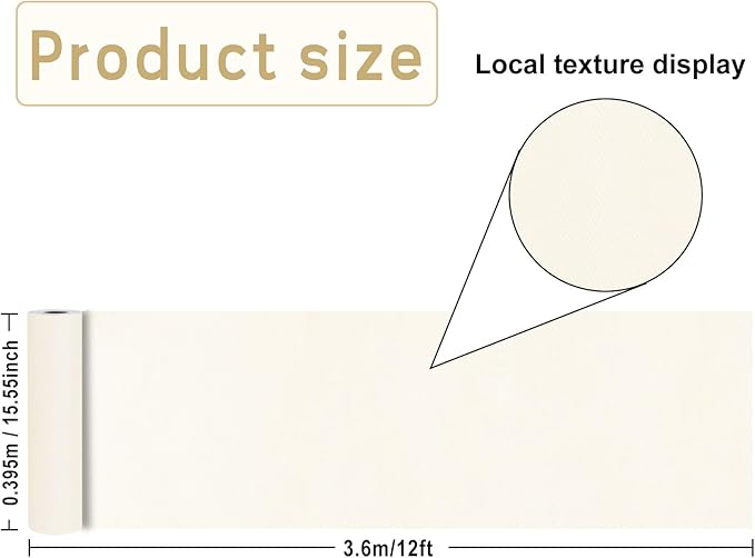 Cream Bulletin Board Roll Reusable Waterproof Erasable Bulletin Board Wrinkle Resistant Poster Non-Woven Fabric Bulletin Board Roll for Classroom Decor Wrap Crafts DIY Crafts 15.55" x12ft