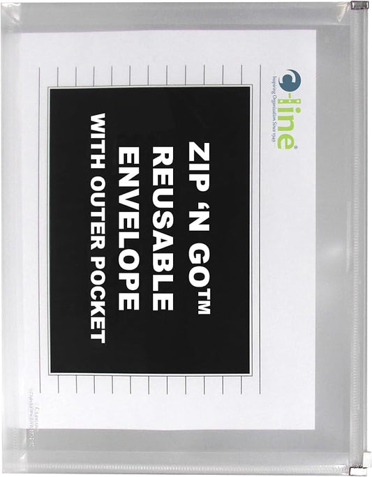 C-Line Zip 'N Go Expanding Portfolio with Outer Pocket, Letter Size, 200-Sheet Capacity, Clear, 3 per Pack (48117)