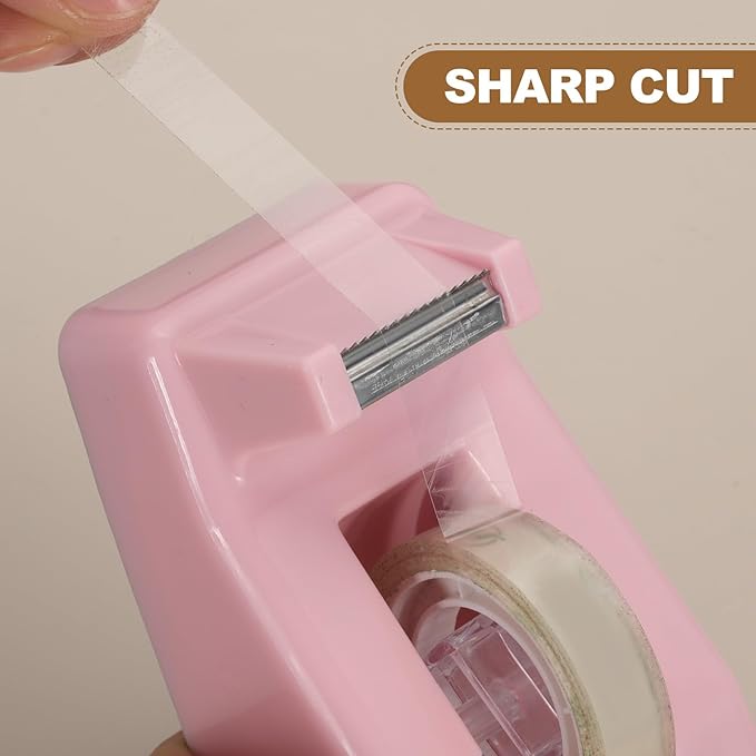 PATIKIL 2pcs Tape Dispenser Desk, Small Tape Dispenser Cute Desktop Dispenser, Rose Gold