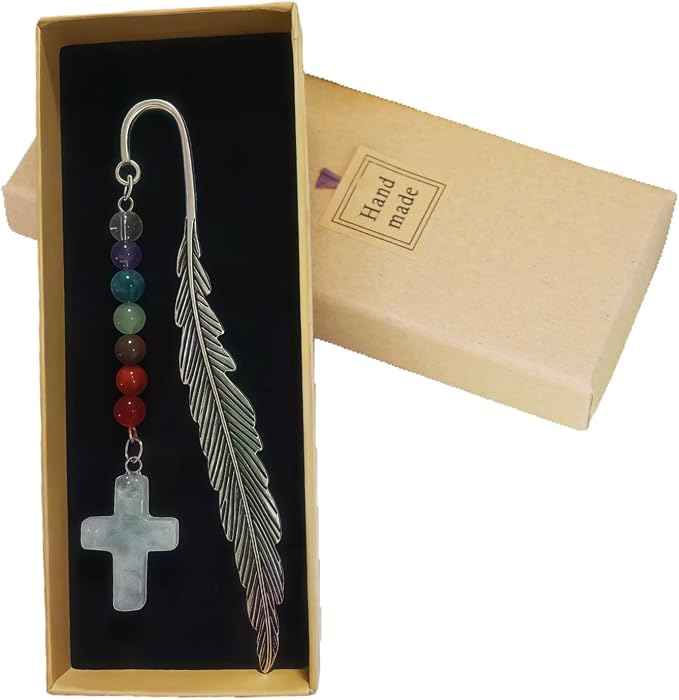 Metal Bookmark, Faith Cross Personalized Book Marks with Pendants, Pretty and Aesthetic Book Accessories Reading Gifts for Women Girls Boys