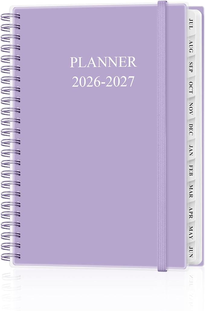 Academic Planner 2026-2027 - Weekly & Monthly Planner from July 2026 to June 2027, Agenda 2026 2027 with Inner Pocket, Elastic Band, 6.4" x 8.5", Purple