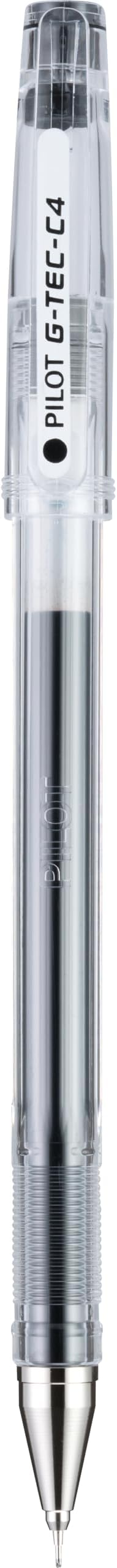 PILOT G-Tec-C Gel Ink Rolling Ball Pens, Ultra Fine Point (0.4mm), Black Ink, 12-Pack (35491)