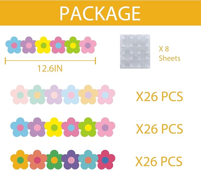 75Ft Spring Flower Bulletin Board Borders, Boho Pastel Bulletin Board Classroom Decorations Colorful Floral Spring Summer Decorations for School Home Office Chalkboard Wall Door Decor Party Supplies