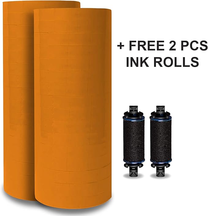 Orange Pricing Labels for Monarch Price Labeler, 2 Sleeves, 32 Rolls