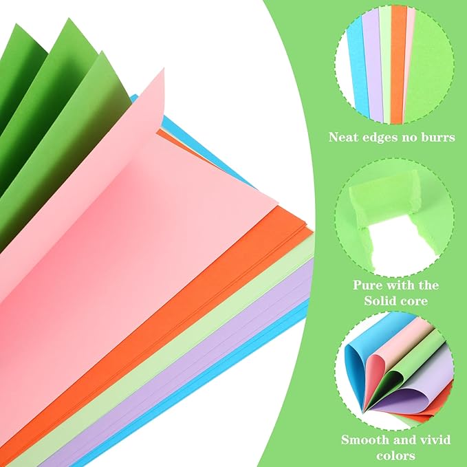 60 Sheets Colored Poster Board Large Size 10.5 x 15 In Inch Assorted Neon Poster Boards Bulk for Art Display Board, Classroom Use, School Craft Project, Presentation Drawing