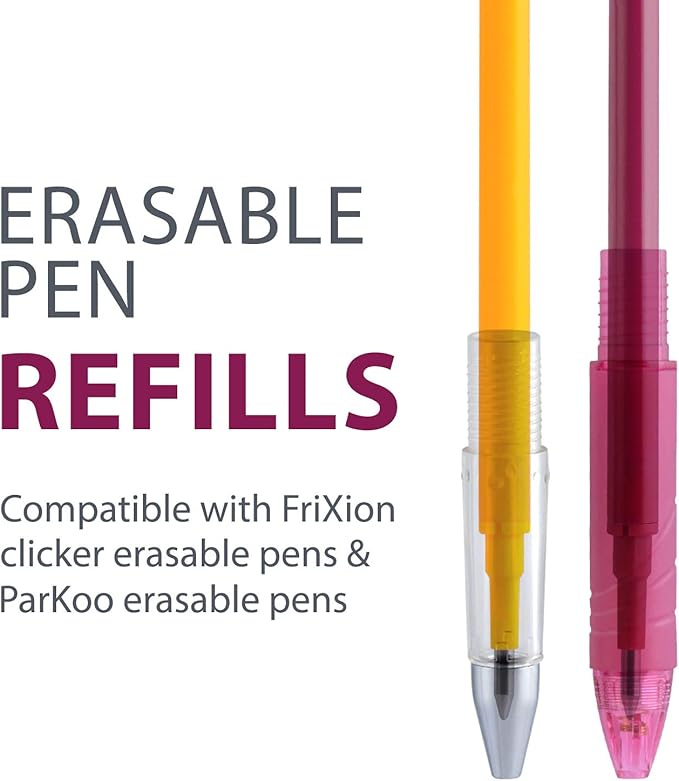 ParKoo Gel Ink Refills Compatible with FriXion and Friction Erasable Gel Pens, Fine Point 0.7 mm, 14 Colors