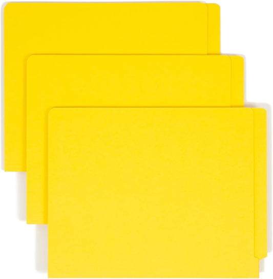 Smead End Tab Fastener File Folder, Shelf-Master® Reinforced Straight-Cut Tab, 2 Fasteners, Letter Size, Yellow, 50 per Box (25940)