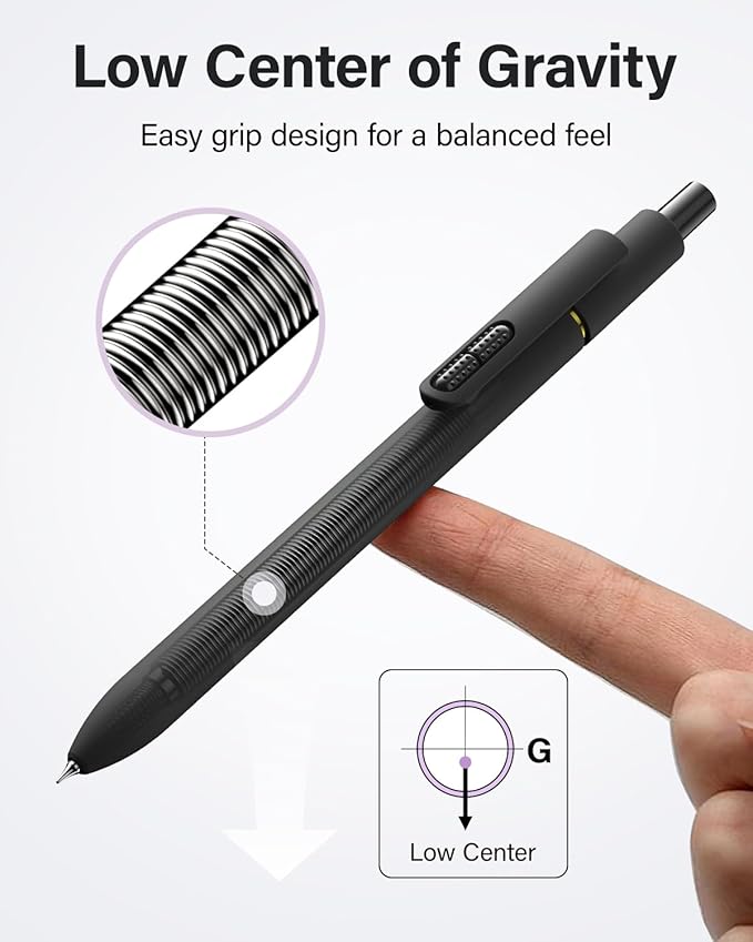 inkipen- 16 Pack Pens, Gel pens Black Ink, Fine Point(0.5mm),Quick-Drying Smooth Writing,School and Office Supplies （black）