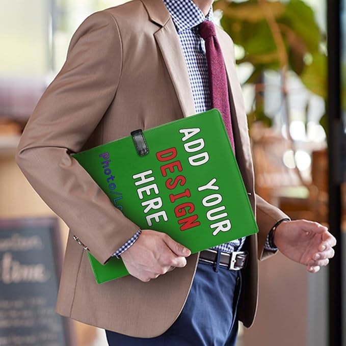 Personalized Padfolio with Logo, Custom Business Portfolio with A4/US Letter Writing Pad Holder for Resumes and Interviews, Green