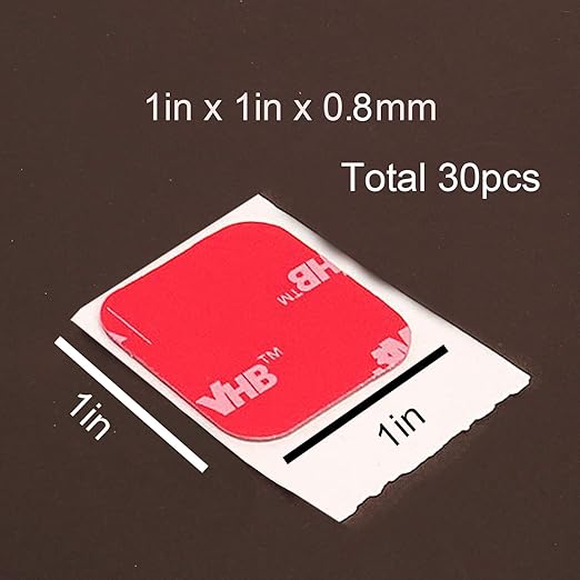 3M Double Sided Tape Heavy Duty 30pcs 1in x 1in Mounting Tape Pad Sticker Strong Adhesive Tape Waterproof Foam Tape for Indoor and Outdoor