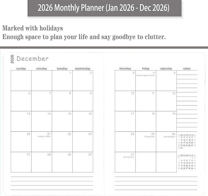2026 Daily Planner/Calendar, One Page Per Day, Daily Monthly Agenda Planner with Time Slots and Monthly Tabs, Jan - Dec 2026, 5.7" x 8.25" Appointment Book, Pen Holder, Leather Cover (2026-Lake Green)