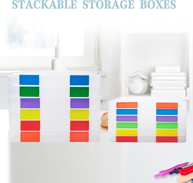 12 Pcs Clear A4 A5 File Box Document Plastic Storage Box with 48 Labels File Holder Organizer Paper Plastic Case Magazine Protector with Buckle Office School Supplies