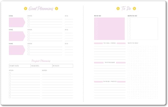 High Note 2027 Monthly Planner, 17-Month Planner: August 2026 – December 2027, 7.75" x 9.75", Garden Bee with Flexible Cover, Gold Foil, Project & Goal Planning Pages
